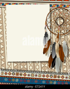 Scheda Testo, collage con american indian dream catcher Foto Stock