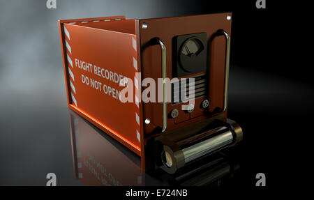 Un regolare aviation flight recorder scatola nera verniciata in arancione  su un isolato bianco di sfondo per studio Foto stock - Alamy