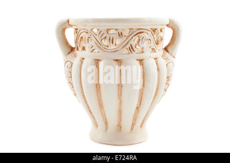 Romano Vintage vaso decorativo isolato su bianco Foto Stock