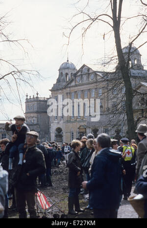 Badminton House durante il cavallo di prove, Gloucestershire, Gran Bretagna. Foto Stock