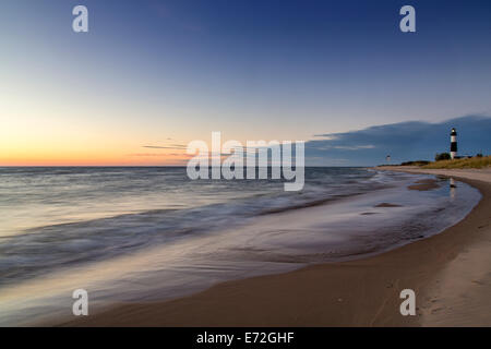 Grande Punto Sable Faro sul Lago Michigan a Ludington parco statale, Michigan, Stati Uniti d'America. Foto Stock