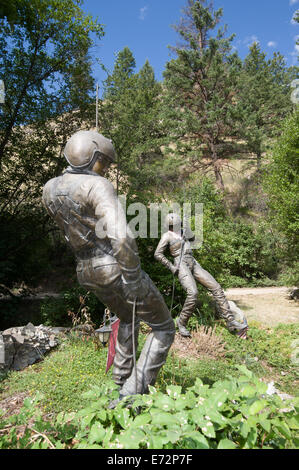 Cramer Fire Memorial, North Fork, Indianola, salmone, Idaho, Stati Uniti d'America, Memorial, Jeff Allen, Shane Heath, Wildland Fire Foto Stock