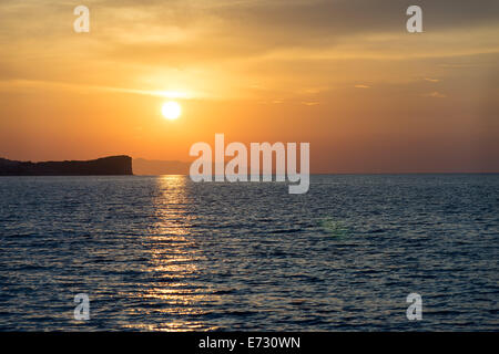 Tramonto su Roda Corfù Foto Stock