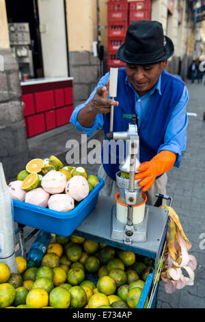 Frutta venditore di strada La Paz in Bolivia America del Sud Foto Stock