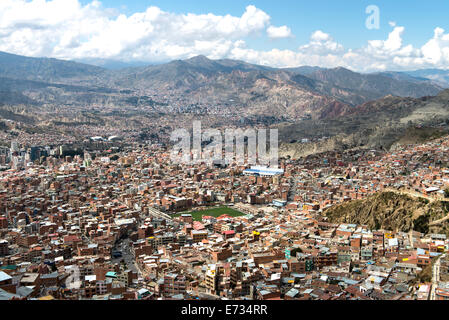 Vista panoramica di La Paz in Bolivia America del Sud Foto Stock