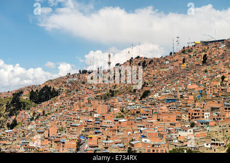 Vista panoramica di La Paz in Bolivia America del Sud Foto Stock