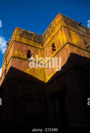 Roccia monolitica-cut Chiesa di Bete Giyorgis, Lalibela, Etiopia Foto Stock