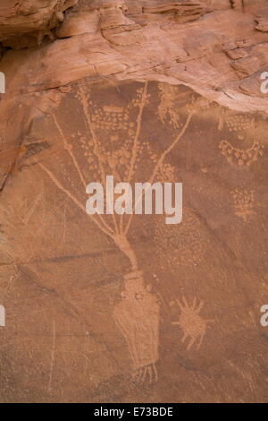 Cub Creek incisioni rupestri, Fremont stile, da AD 700 A AD 1200, Dinosaur National Monument, Utah, Stati Uniti d'America Foto Stock