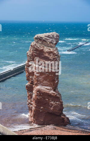 Lange Anna (Long Anna) free standing colonna di roccia in Isola di Helgoland, piccolo arcipelago tedesco nel Mare del Nord, Germania, Europa Foto Stock