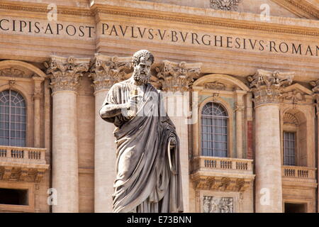 Statua di San Pietro, San Pietro Piazza, Vaticano, Roma, Lazio, l'Italia, Europa Foto Stock