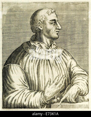 Papa Gregorio I (540-604) da "Vero ritratti…" da André Thévet pubblicato nel 1594. Vedere la descrizione per maggiori informazioni.