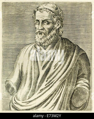 Homer dal 1594 "veri e propri ritratti e vita di uomini illustri' da André Thévet (1516-1590). Vedere la descrizione per maggiori informazioni. Foto Stock