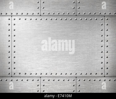Piastre di metallo con rivetti sfondo Foto Stock