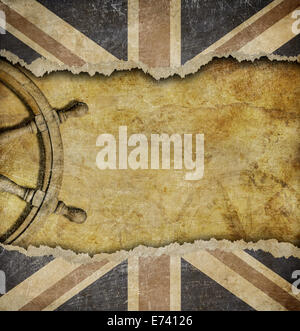 Grunge bandiera britannica e la vecchia volante Foto Stock