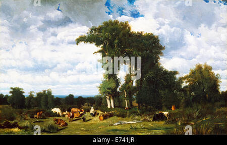 Paesaggio con bestiame in Limousin - di Jules Dupre, 1837 Foto Stock