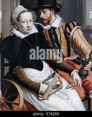 L uomo e la donna in una ruota che gira - di Pieter Pietersz, 1560 - 1570 Foto Stock