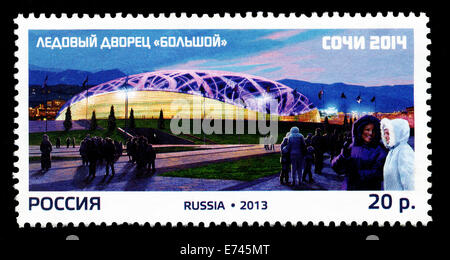La Russia timbro raffigurante Bolshoy Cupola di ghiaccio Sochi Olimpiadi invernali Foto Stock