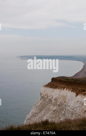 Vista da Seaford Head over Seaford Bay verso Newhaven Foto Stock