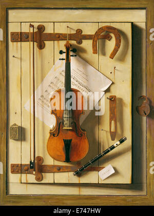 Ancora vita violino e musica - da William Michael Harnet, 1888 Foto Stock