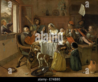 La Merry Famiglia - da Jan Havicksz Steen, 1668 Foto Stock