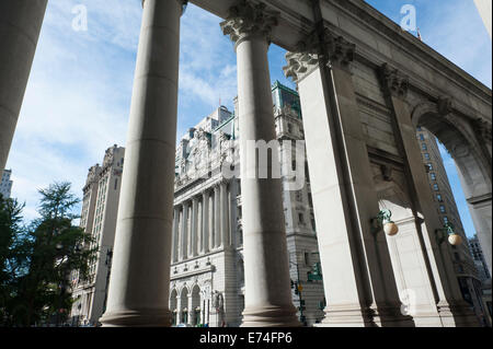 Il surrogato della Corte in Manhattan Centro Civico come osservato da New York City e il Palazzo Comunale. Foto Stock