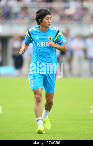 Atsubetsu athletic studium, Hokkaido, Giappone. 6 Sep, 2014. Ken Matsubara Calcetto : sessione di prove libere dopo KIRIN Challenge Cup 2014 match tra Giappone - Uruguay a Atsubetsu athletic studium, Hokkaido, Giappone. © Giovanni Osada AFLO/sport/Alamy Live News Foto Stock