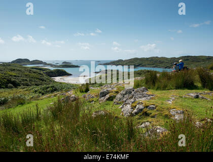 Knockvologan Beach sull'Isola di Mull, Scozia Foto Stock