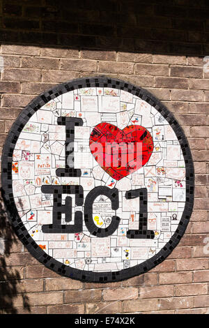Io amo E.C.1 pittura murale - Londra Foto Stock