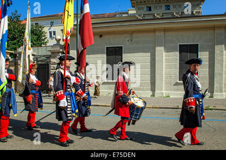 Italia Piemonte Torino 06 settembre 2014 rievocazione dell'assedio di Torino del 1706 -La sfilata Foto Stock