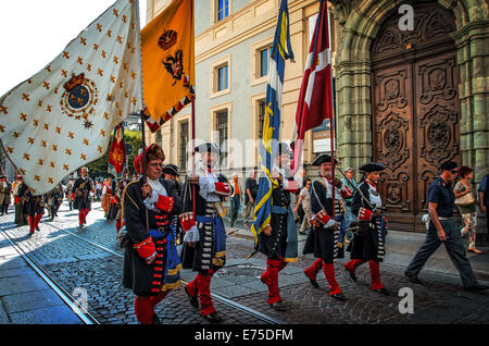 Italia Piemonte Torino 06 settembre 2014 rievocazione dell'assedio di Torino del 1706 - La sfilata Foto Stock