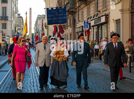 Italia Piemonte Torino 06 settembre 2014 rievocazione dell'assedio di Torino del 1706 - La sfilata Foto Stock