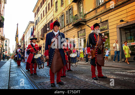 Italia Piemonte Torino 06 settembre 2014 rievocazione dell'assedio di Torino del 1706 - La sfilata Foto Stock