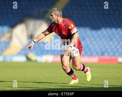 Oxford, Regno Unito. 07Th Sep, 2014. Tom può London Welsh capitano durante la Aviva Premiership partita di rugby tra Londra Welsh e Exeter Chiefs. Credito: Azione Sport Plus/Alamy Live News Foto Stock