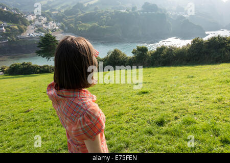 Combe Martin seaside resort di vacanza nel Devon Regno Unito su una luminosa giornata di sole Foto Stock