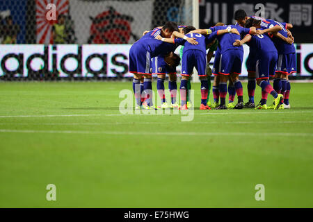 Sapporo Dome, Hokkaido, Giappone. 5 Sep, 2014. Giappone team group (JPN), 5 settembre 2014 - Calcetto : KIRIN Challenge Cup 2014 match tra Giappone 0-2 Uruguay al Sapporo Dome, Hokkaido, Giappone. © AFLO/Alamy Live News Foto Stock