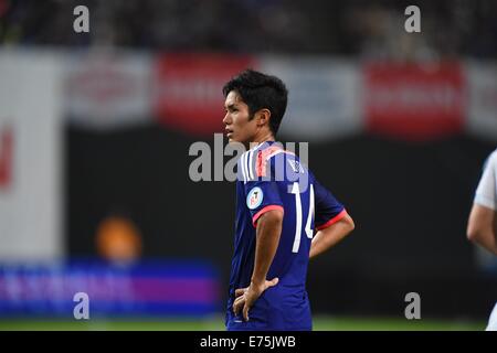 Sapporo Dome, Hokkaido, Giappone. 5 Sep, 2014. Yoshinori Muto (JPN), 5 settembre 2014 - Calcetto : KIRIN Challenge Cup 2014 match tra Giappone 0-2 Uruguay al Sapporo Dome, Hokkaido, Giappone. © Hitoshi Mochizuki/AFLO/Alamy Live News Foto Stock