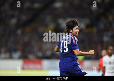 Sapporo Dome, Hokkaido, Giappone. 5 Sep, 2014. Yusuke Minagawa (JPN), 5 settembre 2014 - Calcetto : KIRIN Challenge Cup 2014 match tra Giappone 0-2 Uruguay al Sapporo Dome, Hokkaido, Giappone. © Hitoshi Mochizuki/AFLO/Alamy Live News Foto Stock