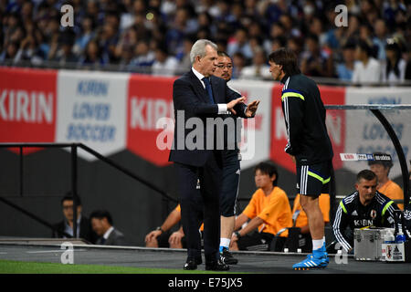 Sapporo Dome, Hokkaido, Giappone. 5 Sep, 2014. Javier Aguirre (JPN), 5 settembre 2014 - Calcetto : KIRIN Challenge Cup 2014 match tra Giappone 0-2 Uruguay al Sapporo Dome, Hokkaido, Giappone. © Hitoshi Mochizuki/AFLO/Alamy Live News Foto Stock