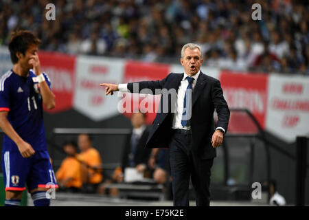 Sapporo Dome, Hokkaido, Giappone. 5 Sep, 2014. Javier Aguirre (JPN), 5 settembre 2014 - Calcetto : KIRIN Challenge Cup 2014 match tra Giappone 0-2 Uruguay al Sapporo Dome, Hokkaido, Giappone. © Hitoshi Mochizuki/AFLO/Alamy Live News Foto Stock