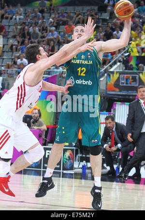 Barcellona, Spagna. 07Th Sep, 2014. 2014 basket FIBA World Cup, round del 16. A. Baynes in azione durante il gioco tra la Turchia contro l'Australia a Palau Sant Jordi Credito: Azione Sport Plus/Alamy Live News Foto Stock