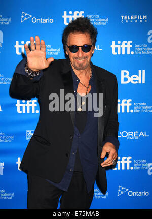 Toronto, Canada. 7 Sep, 2014. Attore Al Pacino pone per le foto alla conferenza stampa del film 'Manglehorn' durante la 39a Toronto International Film Festival di Toronto, Canada, Sett. 7, 2014. © Zou Zheng/Xinhua/Alamy Live News Foto Stock
