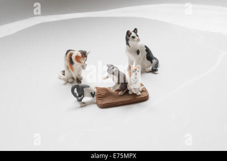 Plastica figurines cat Foto Stock