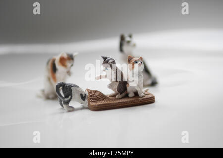 Plastica figurines cat Foto Stock