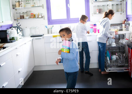 Famiglia numerosa Foto Stock