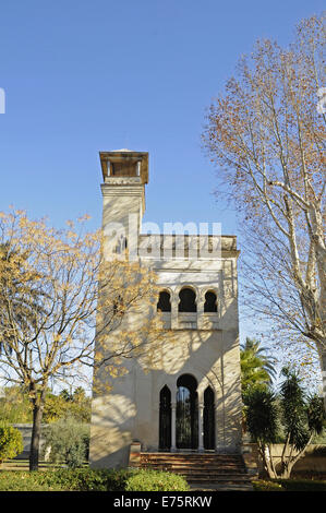 Edificio nel giardino, Centro Andaluz de Arte Contemporaneo, la Cartuja, un ex monastero certosino Foto Stock