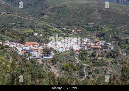 La vista dal Mirador del Las Tirajanas Hotel, San Bartolomé de Tirajana, Gran Canaria Isole Canarie Spagna Foto Stock