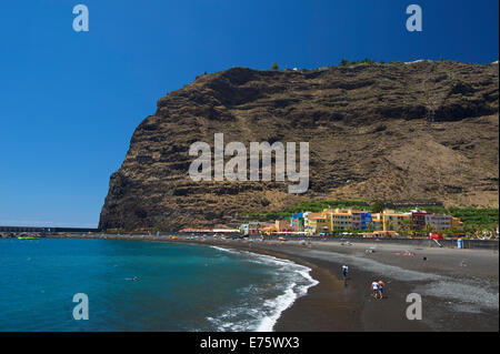 Spiaggia, Puerto de Tazacorte, La Palma Isole Canarie Spagna Foto Stock