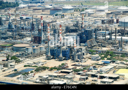 Baia di Haifa Zona Industriale vista aerea Foto Stock