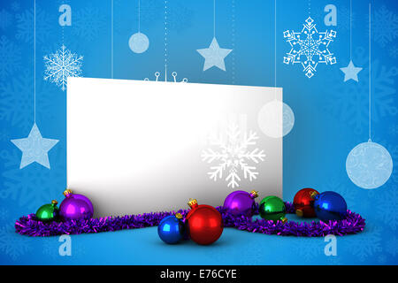 Immagine composita di poster con baubles Foto Stock