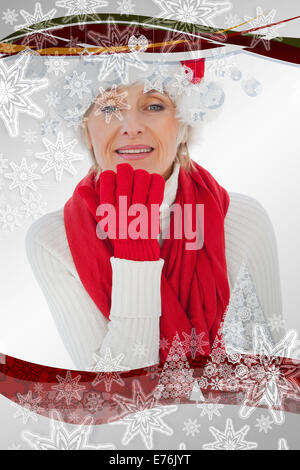 Immagine composita di festosa donna soffia un bacio Foto Stock